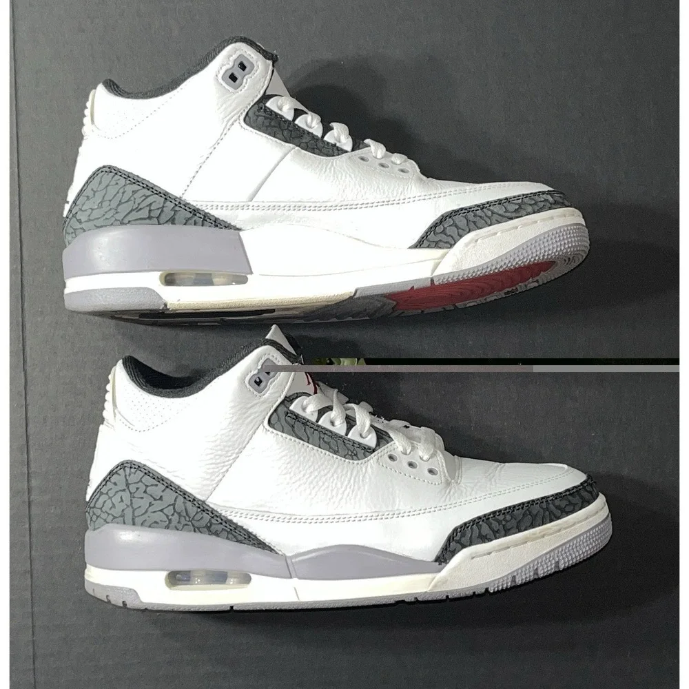 Jordan 3 Cement Gray Sneakers Men's 9 CT8532-106 Retro 2024 Basketball